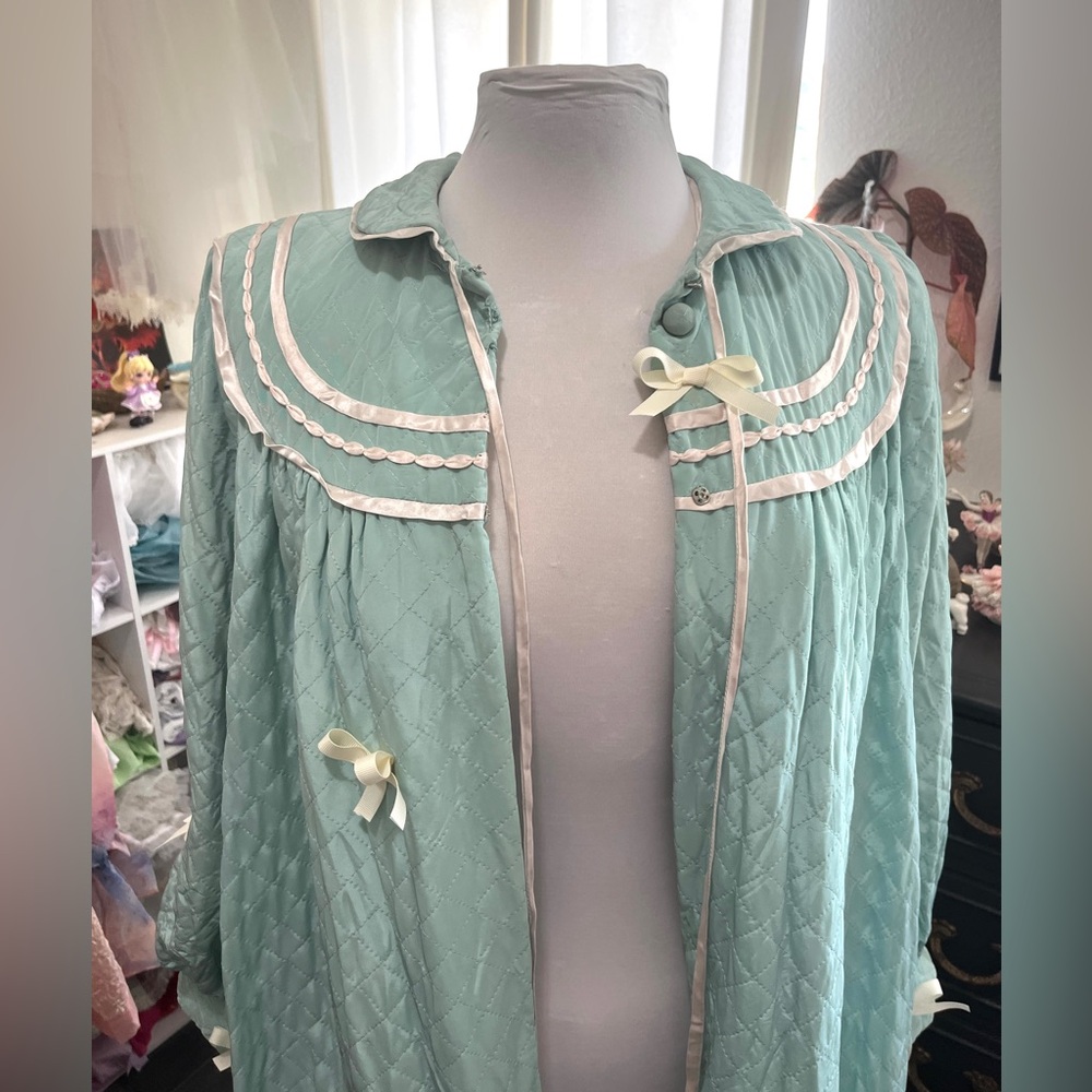 Voux Luxe x Selkie 💗 vintage rework bed jacket satin trench duster coat robe - Picture 10 of 11